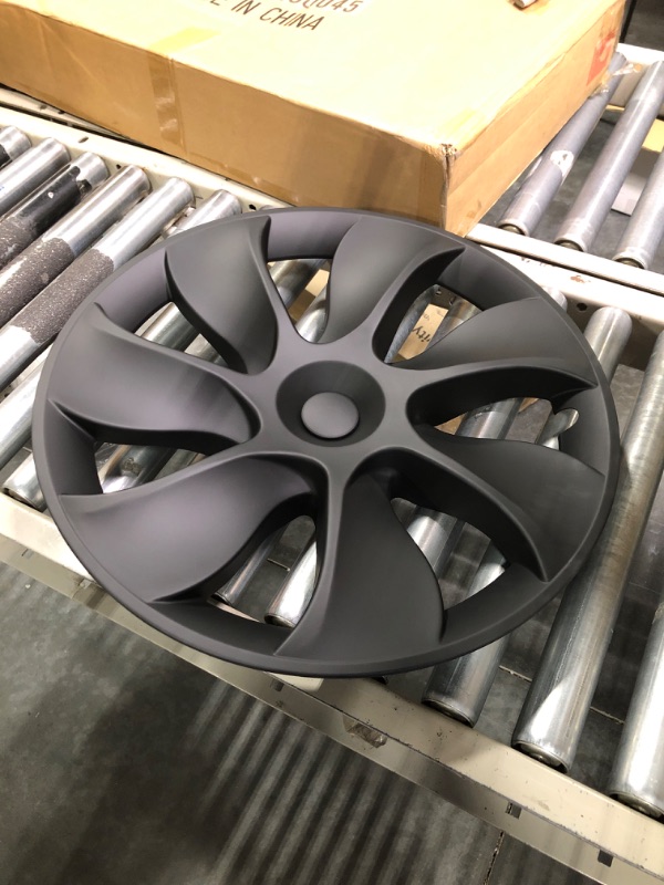 Photo 1 of Terfulnel 19 Inch Hubcap Fit 2017-2023 Tesla Model Y Wheel Covers 4PCS Replacement Hub Caps Protection for Stylish Car Decor 19 Inch 19 Inches - Swirl Model - Matte Black
