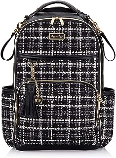 Photo 1 of Itzy Ritzy Diaper Bag Backpack – ‘The Kelly’ Large Capacity Boss Plus Backpack Diaper Bag Featuring 19 Pockets, Changing Pad, Stroller Clips and Comfortable Backpack Straps, Black & White Tweed