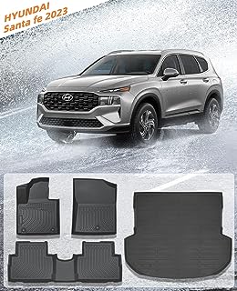 Photo 1 of BAMACAR for Hyundai Santa Fe Floor Mats 2023 2022 2021(4 Pack), All Weather Rubber for 2021 2022 2023 Hyundai Santa Fe Floor Mats Trunk Mat, for 2021 2022 2023 Hyundai Santa Fe Accessories