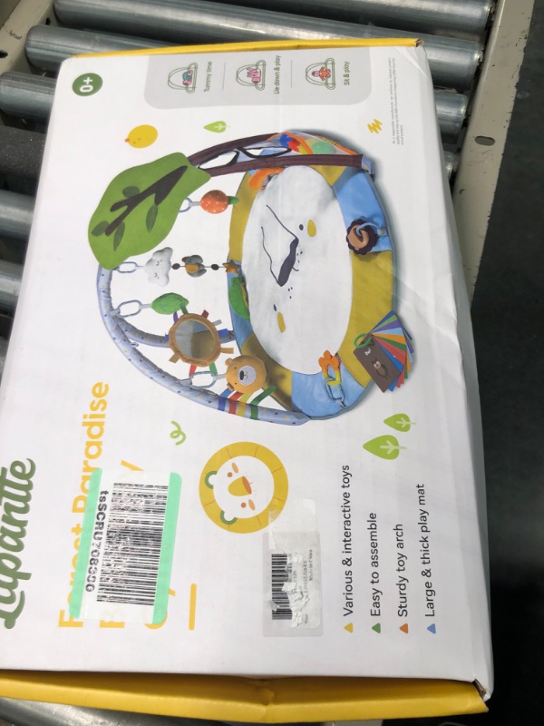 Photo 1 of Lupantte Baby Gym Play Mat with 9 Toys for Sensory and Motor Skill Development Language Discovery, Thicker Non-Slip Baby Activity Gym with Ball Pit, Green Tree for Newborns, Babies to Toddlers as Gift