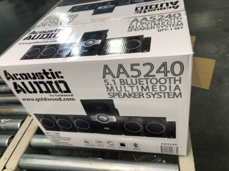 Photo 1 of Acoustic Audio by Goldwood AA5240 Home Theater 5.1 Bluetooth Speaker System with USB and SD Inputs, Black