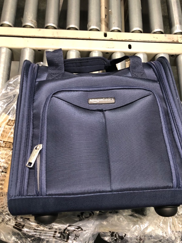 Photo 5 of Amazon Basics Underseat Carry-On Rolling Travel Luggage Bag, 14 Inches, Navy Blue Navy Blue Luggage Bag