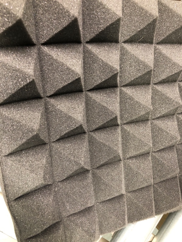 Photo 2 of 16 Pack Acoustic Foam Panels 2 Inches Thick Sound Proof Padding for Wall Pyramid, 2" X 12" X 12" Sound Absorbing Dampening Studio Foam Soundproofing Foam Wedge Tiles
