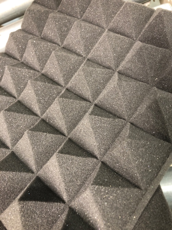 Photo 2 of 16 Pack Acoustic Foam Panels 2 Inches Thick Sound Proof Padding for Wall Pyramid, 2" X 12" X 12" Sound Absorbing Dampening Studio Foam Soundproofing Foam Wedge Tiles