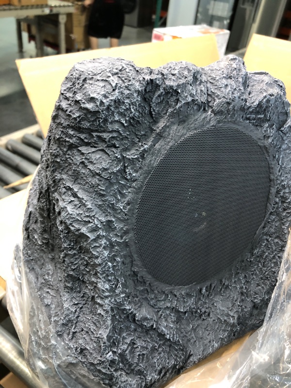 Photo 4 of Innovative Technology Outdoor Rock Speaker Pair - Wireless Bluetooth Speakers for Garden, Patio, Waterproof, Built for all Seasons & Solar Powered with Rechargeable Battery, Music Streaming - Charcoal