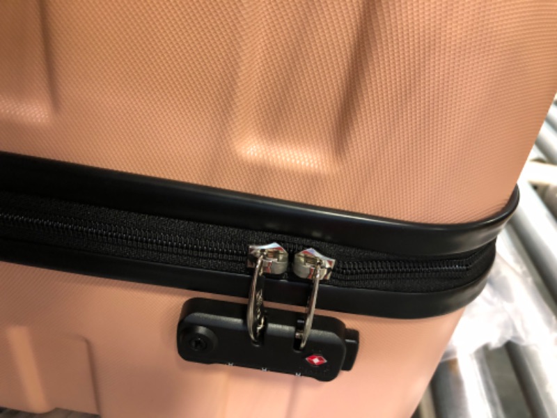 Photo 4 of (MAJOR DAMAGE/WONT UNLOCK) COOLIFE Luggage 3 Piece Set Suitcase Spinner Hardshell Lightweight TSA Lock 4 Piece Set Sakura Pink