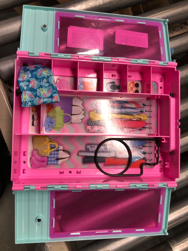 Photo 3 of Barbie Fashionistas Playset, Ultimate Closet with 6 Hangers and Multiple Storage Spaces Plus Fold-Out Clothing Rack