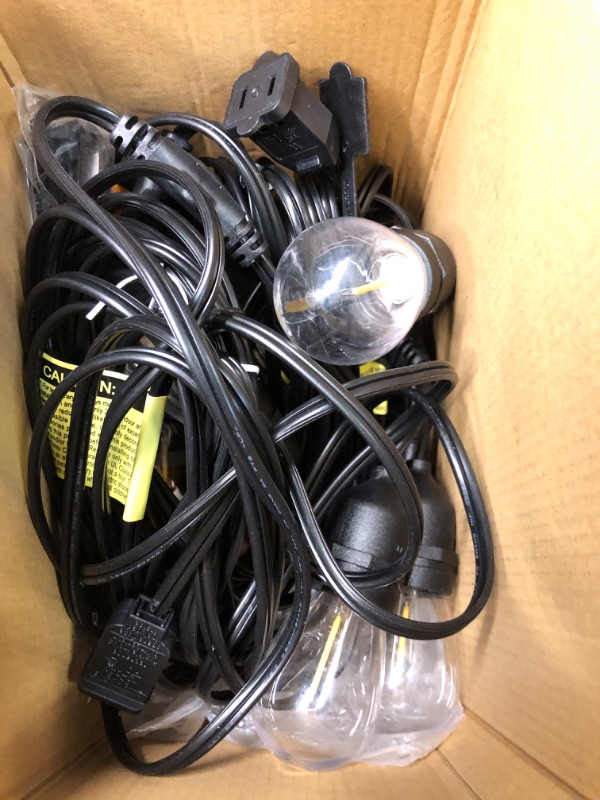 Photo 1 of addlon LED Outdoor String Lights 48FT with Edison Vintage Shatterproof Bulbs and Commercial Grade Weatherproof Strand - ETL Listed Heavy-Duty Decorative Lights for Patio Garden 48FT Black