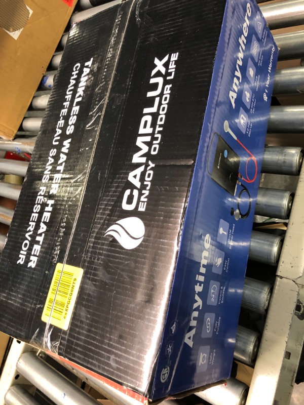 Photo 2 of ***GAS INLET BROKEN  - FOR PARTS ONLY*** CAMPLUX 5L 1.32 GPM Outdoor Portable Propane Tankless Water Heater with 12V 1.2GPM DC Water Pump 35PSI