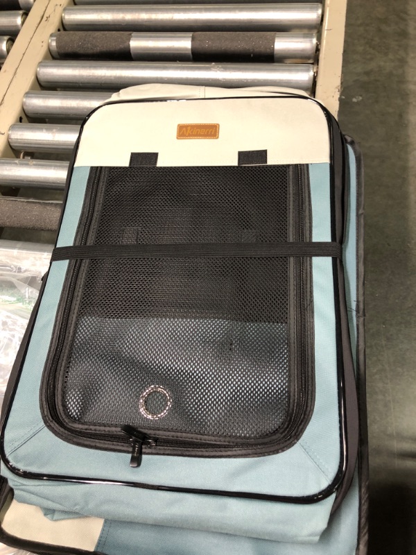 Photo 2 of Akinerri Airline Approved Pet Carriers,Soft Sided Collapsible Pet Travel Carrier for Medium Puppy and Cats, Cats Carrier, Pet Carriers for Small Medium Cats Medium Blue