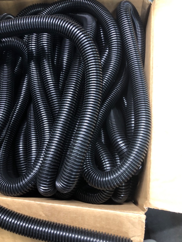 Photo 4 of 3/4" Wire Loom Non-Slit Polyethylene Corrugated Flexible Innerduct Conduit - 100FT - Black 0.75 Inch (3/4") 100 Feet