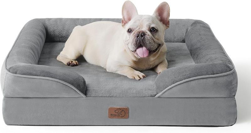 Photo 1 of Bedsure Orthopedic Dog Bed for Medium Dogs -Foam Sofa with Removable Washable Cover, Waterproof Lining and Nonskid Bottom Couch, Pet Bed