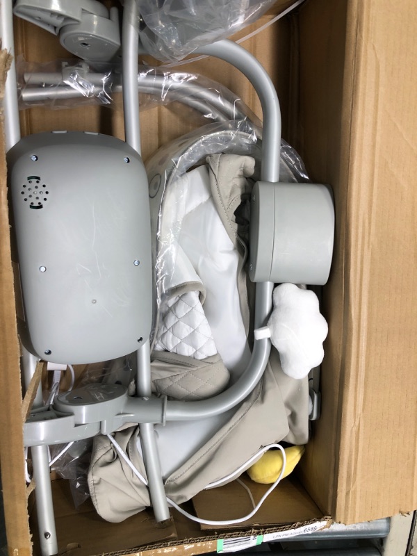 Photo 1 of kmaier Electric Baby Swing for Infants, Baby Rocker for Infants with 3 Speeds, 8 Lullabies, AC Adapter & Battery Operated, Indoor & Outdoor Use, Remote Control