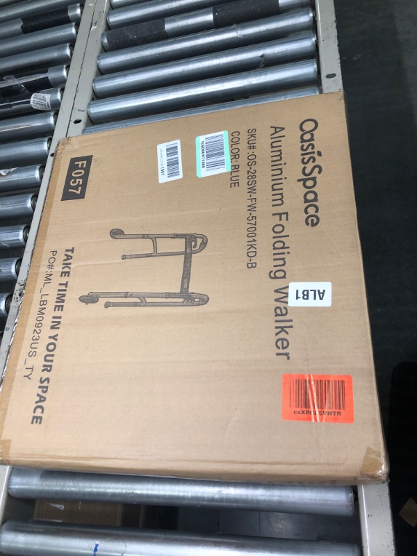 Photo 1 of OasisSpace Compact Folding Walker, with Trigger Release and 5 Inches Wheels for The Seniors [Accessories Included] Narrow Lightweight Supports up to 350 lb