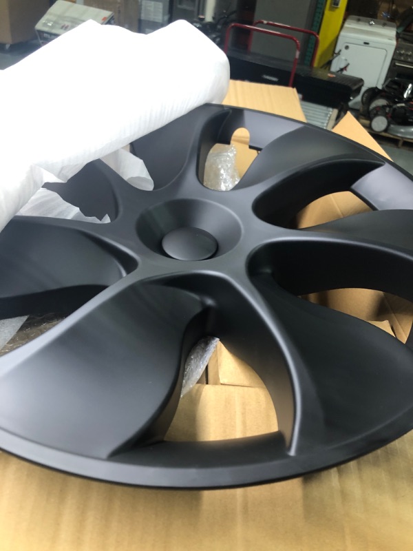 Photo 1 of Terfulnel 19 Inch Hubcap Fit 2017-2023 Tesla Model Y Wheel Covers 4PCS Replacement Hub Caps Protection for Stylish Car Decor 19 Inch 19 Inches - Swirl Model - Matte Black
