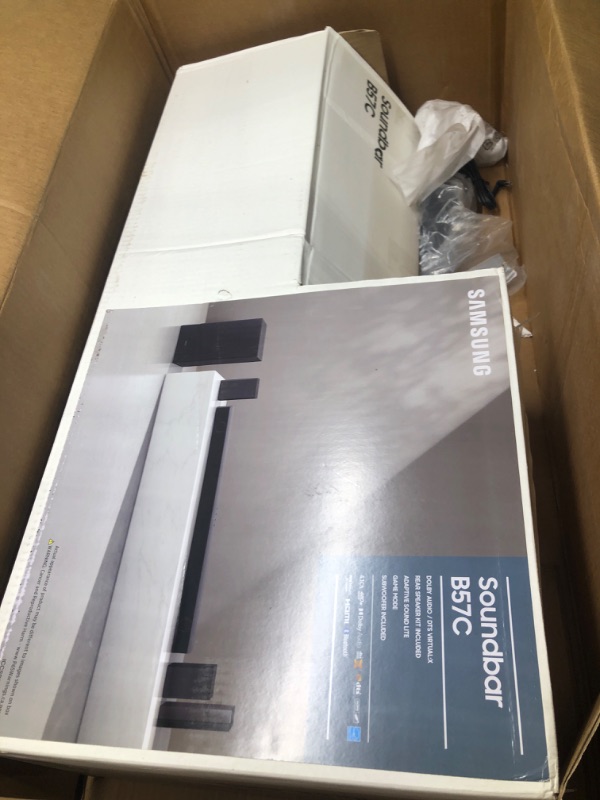 Photo 1 of SAMSUNG HW-B57 B-Series 4.1ch Soundbar w/Dolby Audio/DTS Virtual X, Game Mode, Wireless Bluetooth TV Connection, Rear Speaker Kit & Subwoofer Included HW-B57C Soundbar