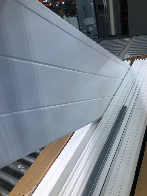 Photo 1 of Beimo Air Conditioner Fence Privacy Screen 50 "H x 50 "W Trash Can Enclosure?Pool Equipment Enclosure White Outdoor Privacy Vinyl Fence Panels for Outside?2 Panels with Metal Stake?