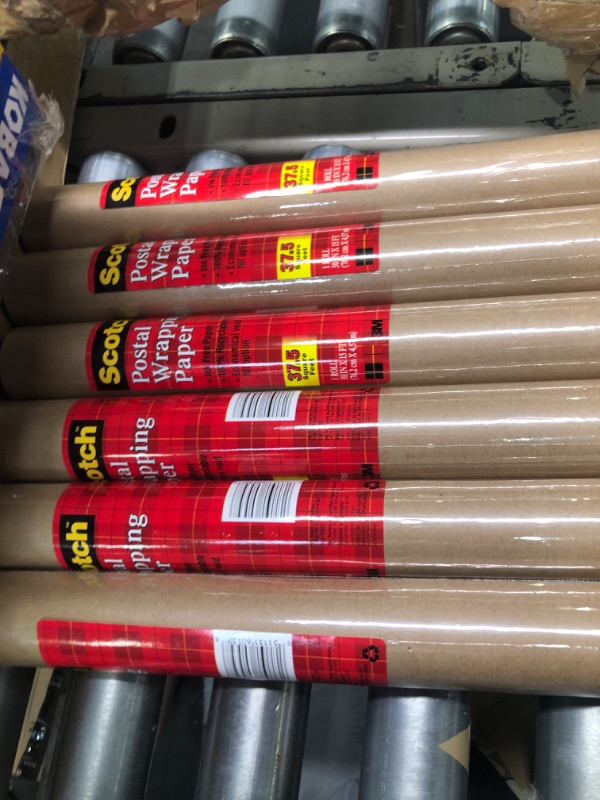 Photo 2 of 3M Postal Wrapping Paper 60lb 30 inch x 15 Feet Kraft (6-Pack)