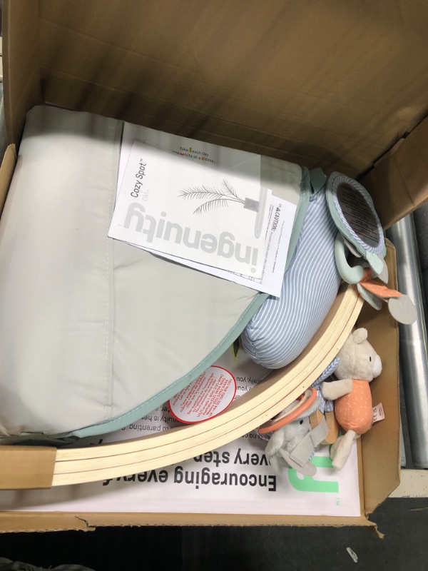 Photo 1 of Ingenuity Cozy Spot Reversible Duvet Activity Gym & Play Mat with Wooden Bar - Loamy, Ages Newborn +