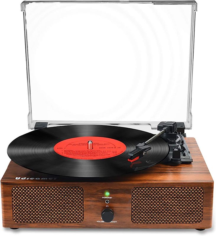 Photo 1 of Vinyl Record Player Wireless Turntable with Built-in Speakers and USB Belt-Driven Vintage Phonograph Record Player 3 Speed for Entertainment and Home Decoration