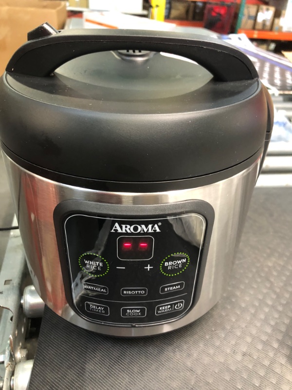 Photo 4 of aroma housewares arc-994sb rice & grain cooker slow cook, steam, oatmeal, risotto, 8-cup cooked/4-cup uncooked/2qt, stainless steel