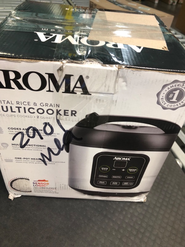 Photo 2 of aroma housewares arc-994sb rice & grain cooker slow cook, steam, oatmeal, risotto, 8-cup cooked/4-cup uncooked/2qt, stainless steel