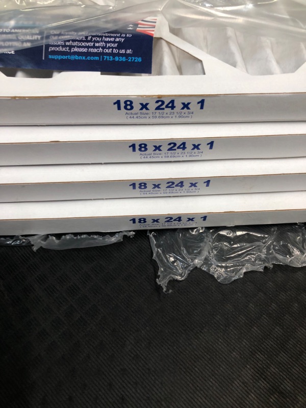 Photo 4 of BNX 18x24x1 MERV 13 AC Furnace Air Filter 4 Pack - MADE IN USA - Electrostatic Pleated Air Conditioner HVAC AC Furnace Filters - Removes Pollen, Mold, Bacteria, Smoke 18x24x1 4-Pack