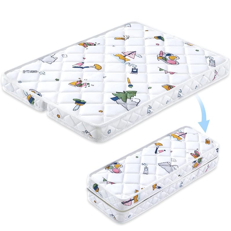 Photo 1 of Foldable Pack and Play Mattress Topper Fits for Graco & Baby Trend &Pamo Babe Playard, Comfort and Breathable Pack N Play Mattresses Pad, Firmness Playard Mattress ?Premium Foam Playpen Mattresses
