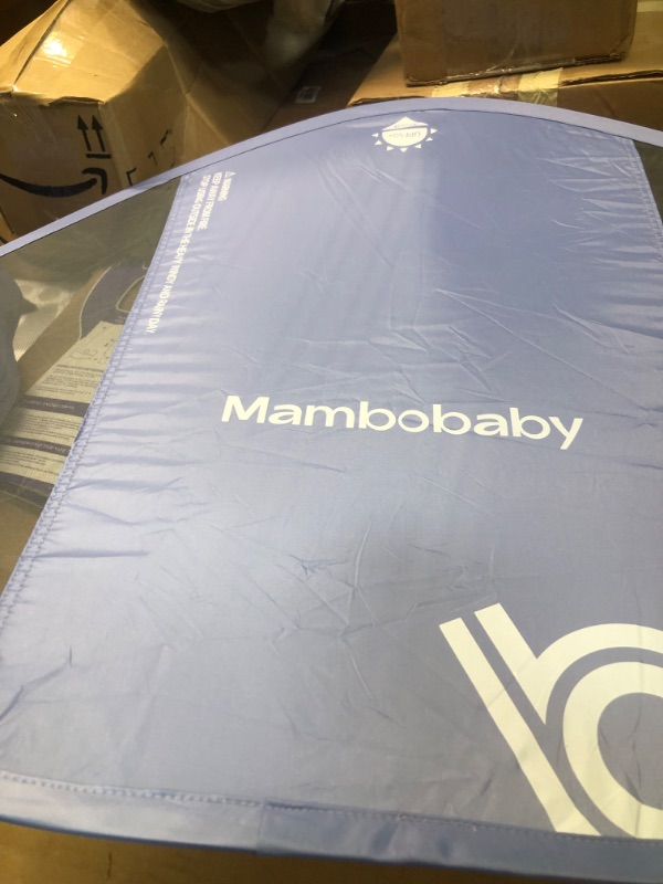 Photo 5 of Mambobaby Newest Non Inflatable Baby Float Size Improved Add Tail Avoid Flip Over Swim Trainer Solid Infant Pool Float with Canopy UPF 50+ Swim Ring
