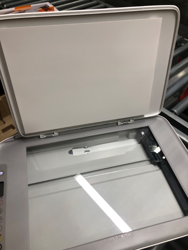 Photo 1 of HP DeskJet 2755e Wireless Color All-in-One Printer with bonus 6 months Instant Ink (26K67A), white