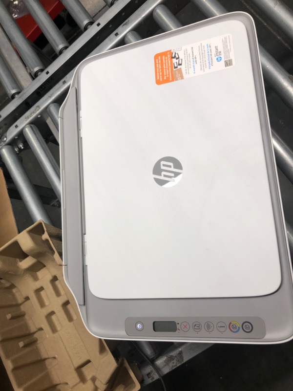 Photo 1 of HP DeskJet 2755e Wireless Color All-in-One Printer with bonus 6 months Instant Ink (26K67A), white