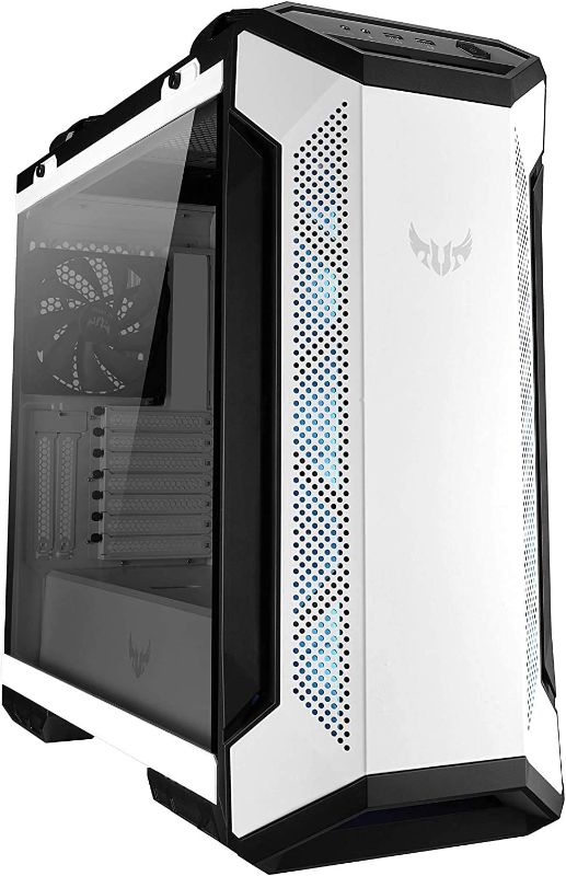 Photo 1 of ASUS TUF Gaming GT501 White Edition Mid-Tower Computer Case for up to EATX Motherboards with 2 x USB 3.1 Front Panel, Smoked Tempered Glass, Steel Construction, and Four Case Fans