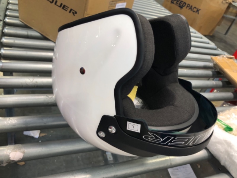 Photo 4 of Conquer Snell SA2020 Approved Open Face Auto Racing Helmet Large White