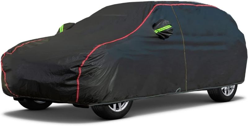 Photo 1 of AUQDD 6-Layers PEVA New Material Sedan SUV Full Padded Car Cover Waterproof All Weather Weatherproof UV Sun Protection Snow Dust Storm Resistant Outdoor Exterior Custom Form-Fit Straps 178"-190" Black