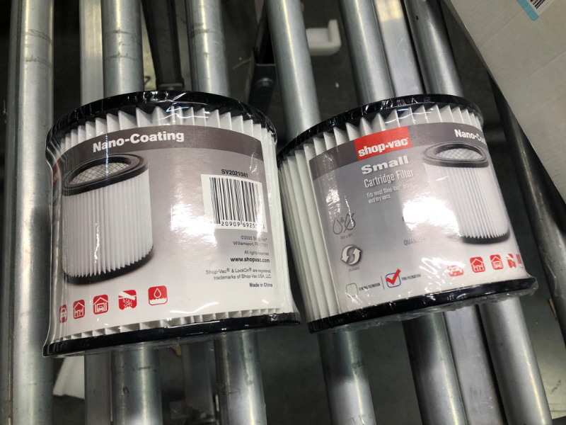 Photo 3 of Shop-Vac High Performance 90398 Cartridge Filter, Fits Most Shop-Vac Wet/Dry Vacuums of 4 Gallon and less, High Efficiency Nanofiber Filtration Paper, PET and Reusable, 2 Pack