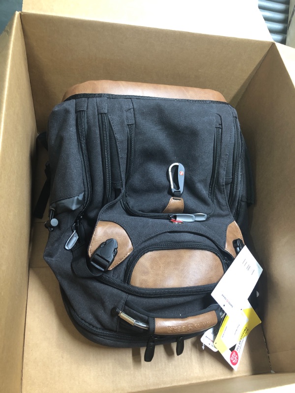 Photo 1 of SwissGear Canvas Work Pack Pro Laptop Backpack for Tool Storage, Fits 15-Inch Notebook