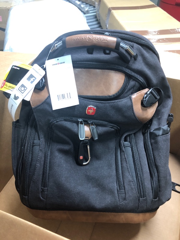 Photo 1 of SwissGear Canvas Work Pack Pro Laptop Backpack for Tool Storage, Fits 15-Inch Notebook