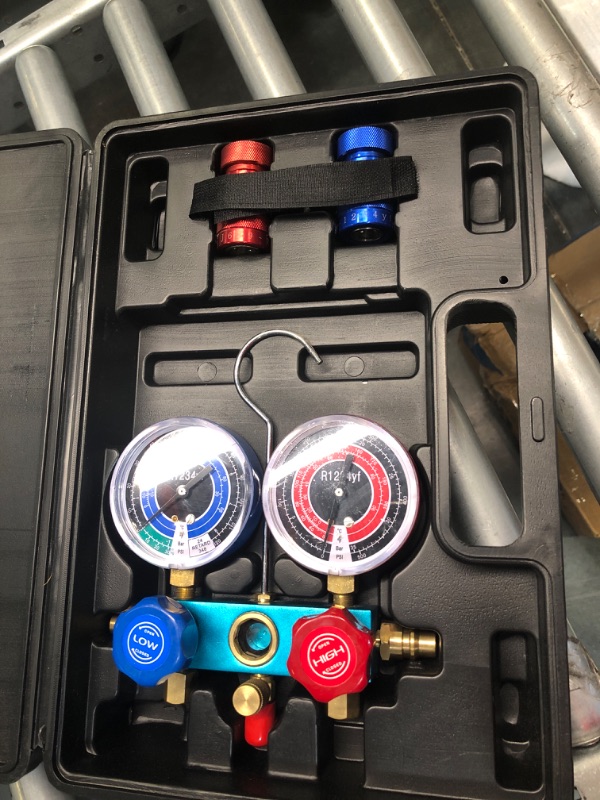 Photo 4 of InterDynamics Certified AC Pro Car Air Conditioner R1234YF Refrigerant Gauge and Hose, Reusable AC Recharge Kit, 72 in, CERTYF102-4 R-1234yf R-1234yf Manifold Gauge Set