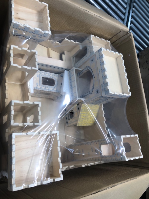 Photo 1 of Melissa & Doug Deluxe Folding Medieval Wooden Castle - Hinged for Compact Storage H: 19.7 x W: 18.5 x D: 14.2