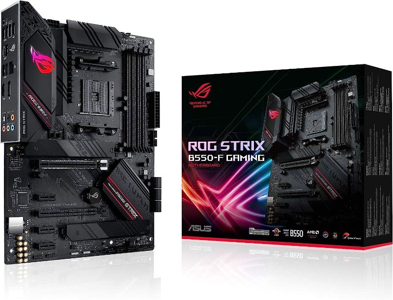 Photo 1 of ASUS ROG Strix B550-F Gaming AMD AM4 Zen 3 Ryzen 5000 & 3rd Gen Ryzen ATX Gaming Motherboard & ROG Strix 1000W Gold PSU, Power Supply ROG STRIX B550-F GAMING MB + Power Supply