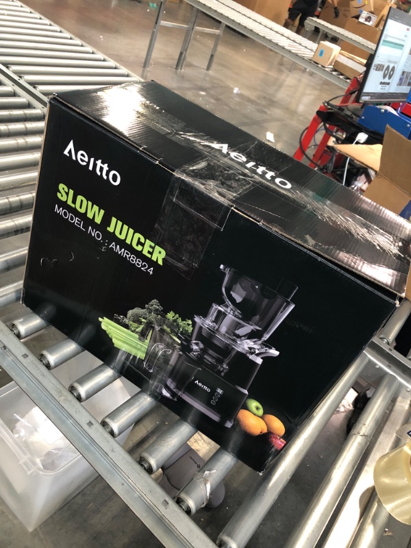 Photo 6 of Aeitto Slow Juicer, Slow Masticating Juicer Machine with Big Wide 81mm Chute 900 ml Juice Cup, Cold Press Juicer for Nutrient Fruits and Vegetables, Juicer Machine BPA-Free, Easy to Clean