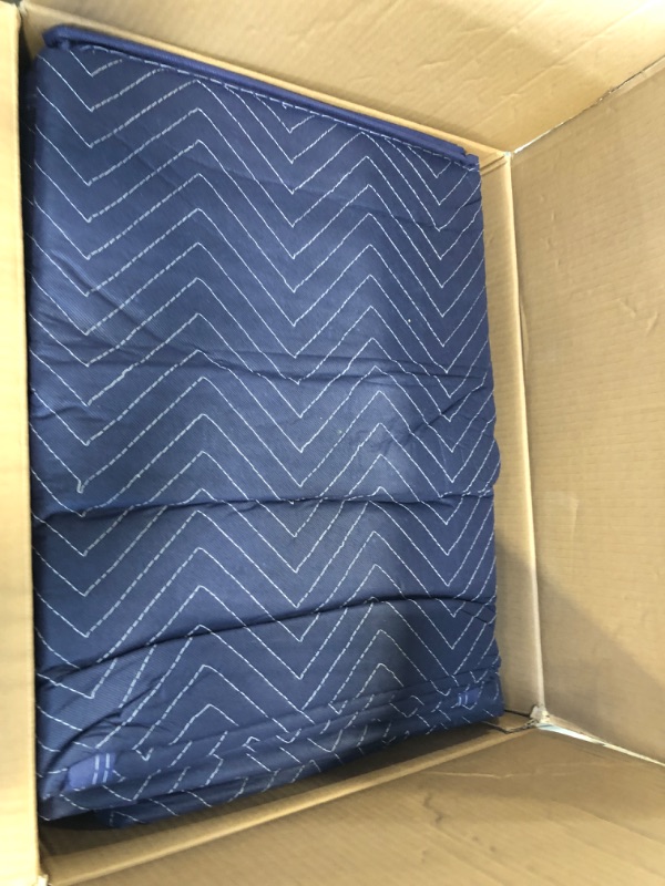 Photo 3 of AmazonCommercial Moving Storage -Packing Blanket, 40" x 74, 6-Pack BLUE/BLACK 40x74IN 6-Pack