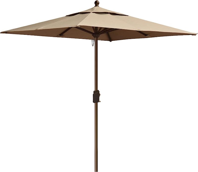 Photo 1 of ***MISSING POLE*** JEAREY 6.5'x10' Rectangular Patio Umbrellas Outdoor Large Market Umbrella With Push Button Tilt and Crank Lift System 6 Sturdy Ribs UV Protection Waterproof Sunproof, BEIGE
