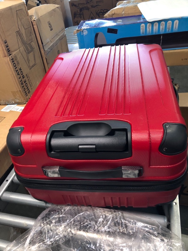 Photo 3 of ***28 INCH HAS HOLE IN BOTTOMKENNETH COLE Out of Bounds Lightweight Durable Hardshell 4-Wheel Spinner Cabin Size Travel Suitcase, Scarlet Red, 2-Piece Set (20" & 28") Scarlet Red 2-Piece Set (20" & 28")