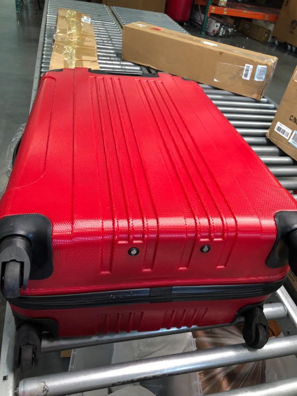 Photo 4 of ***28 INCH HAS HOLE IN BOTTOMKENNETH COLE Out of Bounds Lightweight Durable Hardshell 4-Wheel Spinner Cabin Size Travel Suitcase, Scarlet Red, 2-Piece Set (20" & 28") Scarlet Red 2-Piece Set (20" & 28")
