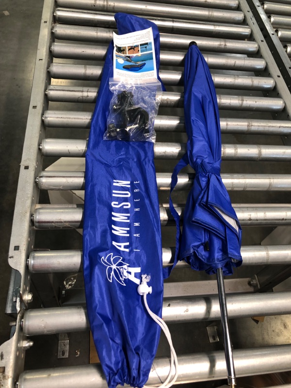 Photo 1 of AMMSUN Chair Umbrella with Universal Clamp 43 inches UPF 50+,Portable Clamp on Patio Chair,Beach Chair,Stroller,Sport chair,Wheelchair and Wagon,Blue
