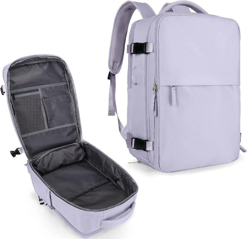 Photo 1 of Large Travel Backpack Women, Carry On Backpack,Hiking Backpack Waterproof Outdoor Sports Rucksack Casual Daypack with USB Charging Port Shoes Compartment, 