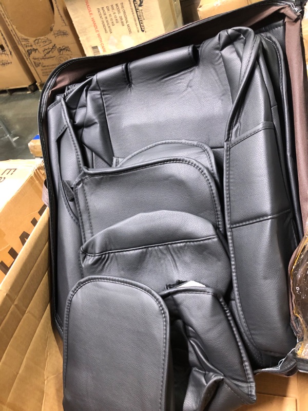 Photo 3 of OASIS AUTO Car Seat Covers Accessories Full Set Premium Nappa Leather Cushion Protector Universal Fit for Most Cars SUV Pick-up Truck, Automotive Vehicle Auto Interior Décor (OS-001 Black) FULL SET BLACK