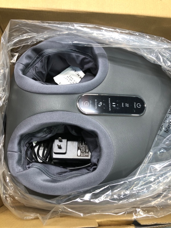 Photo 1 of Neuksso Foot Massager with Heat, Shiatsu Deep Kneading Foot Massager Machine with Multiple Massage Modes & Adjustable Air Intensity for Home and Office Use, Fits Feet Up to Men Size 12 (Gray)