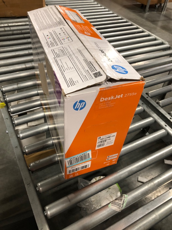 Photo 1 of HP DeskJet 2755e Wireless Color All-in-One Printer with bonus 6 months Instant Ink (26K67A), white